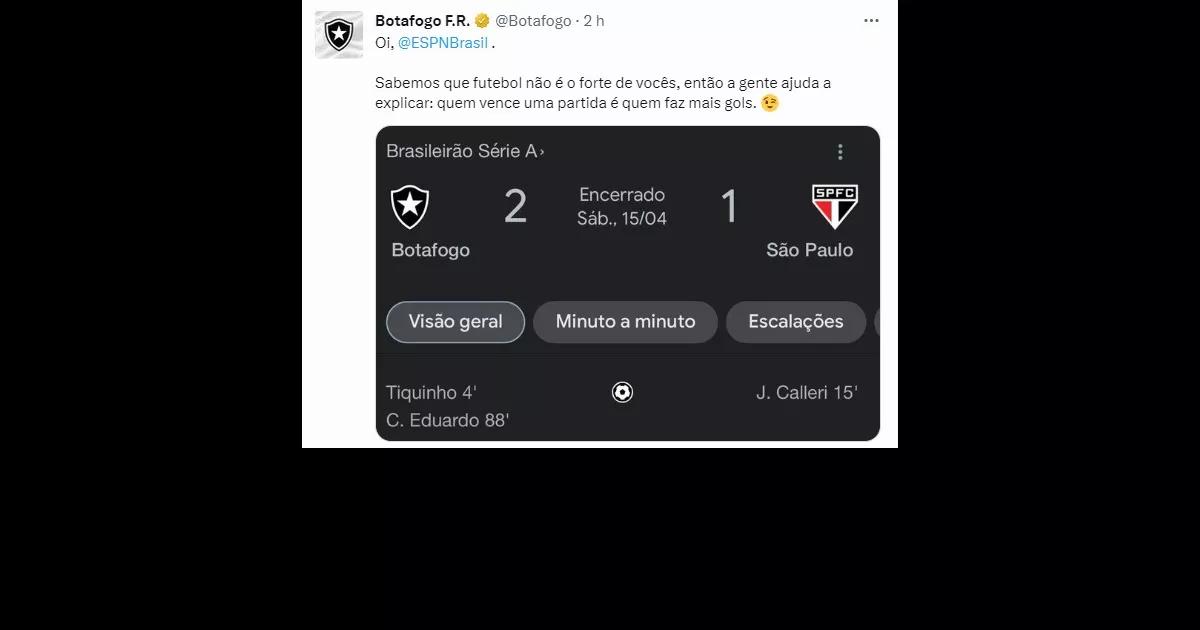 Entenda as tretas envolvendo Botafogo e jornalistas após vitória contra o São Paulo