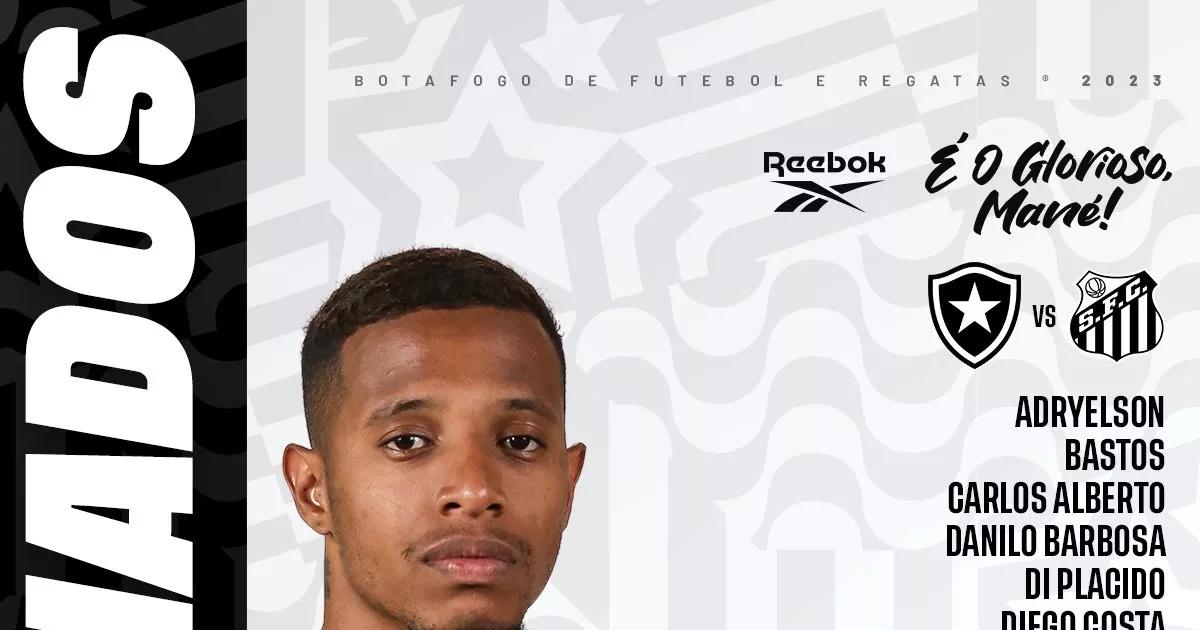 Botafogo divulga relacionados para jogo contra Santos